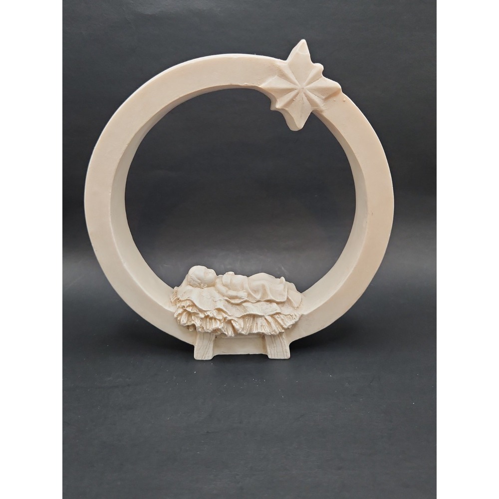 Vintage White Resin NOEL Letter O Replacement Piece  For Noel Set. Baby‎ Jesus